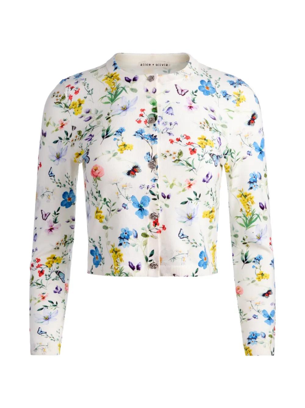 alice + olivia Carson printed cardigan - Bianco