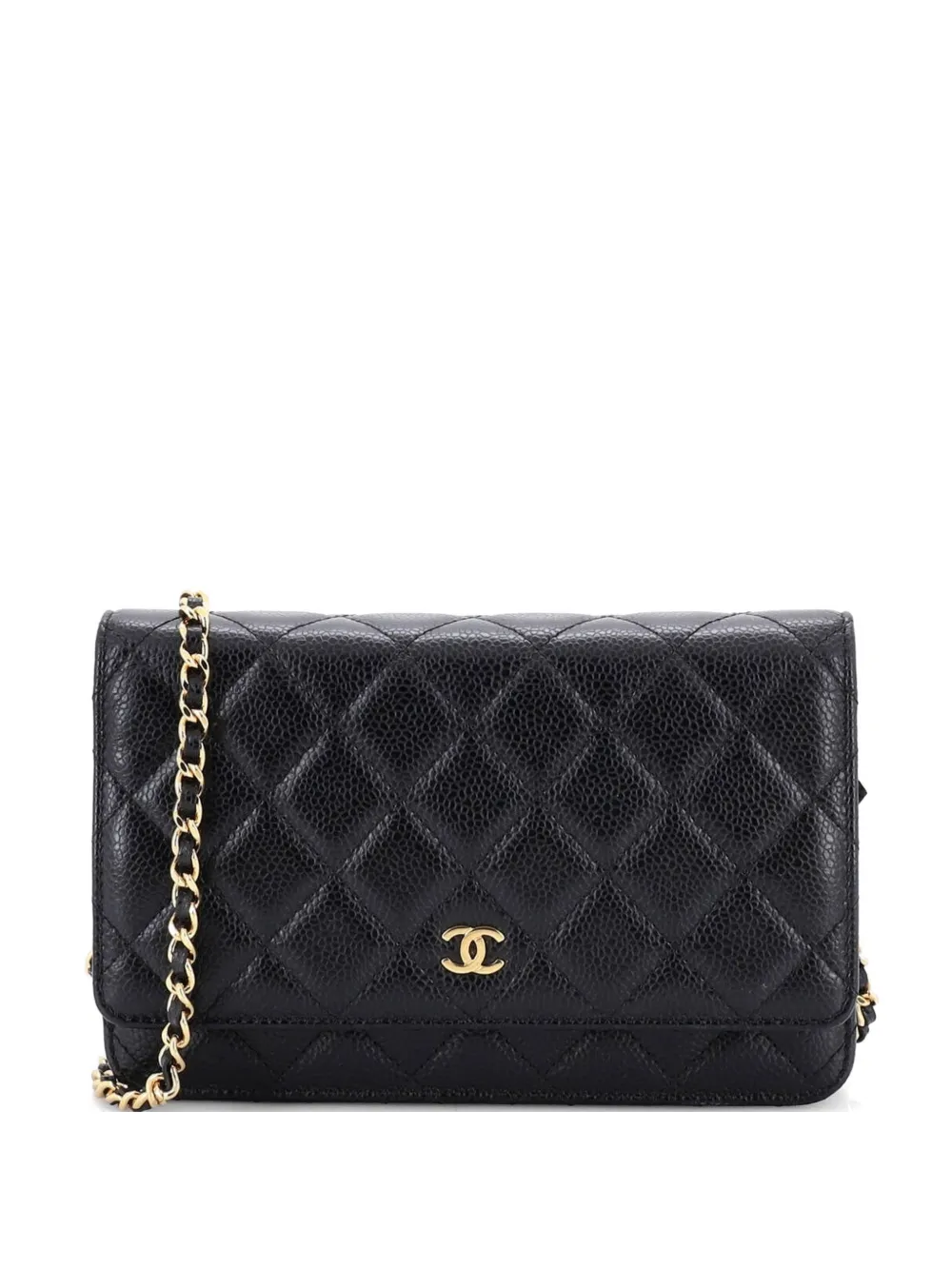 CHANEL Pre-Owned Wallet on Chain Quilted Caviar crossbody bag - Nero