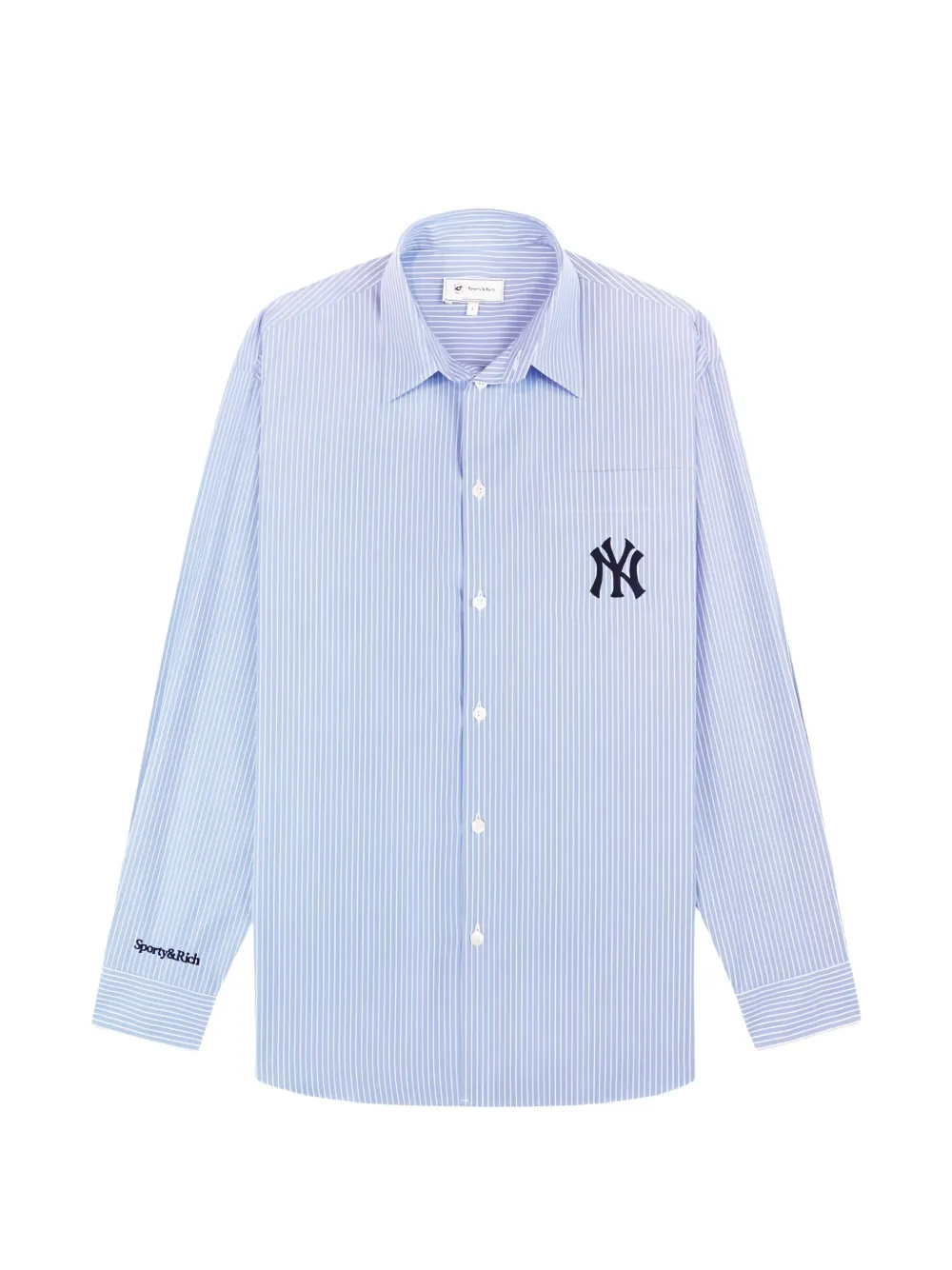 Sporty & Rich striped embroidered pocket shirt - Blu