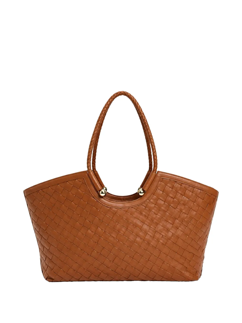 TWINSET braided-handle tote bag - Marrone