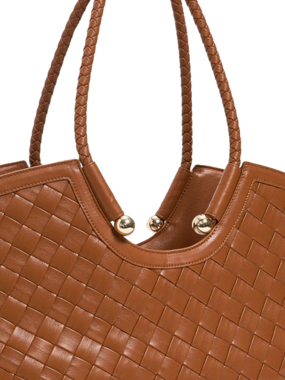 TWINSET Handgeweven shopper Bruin