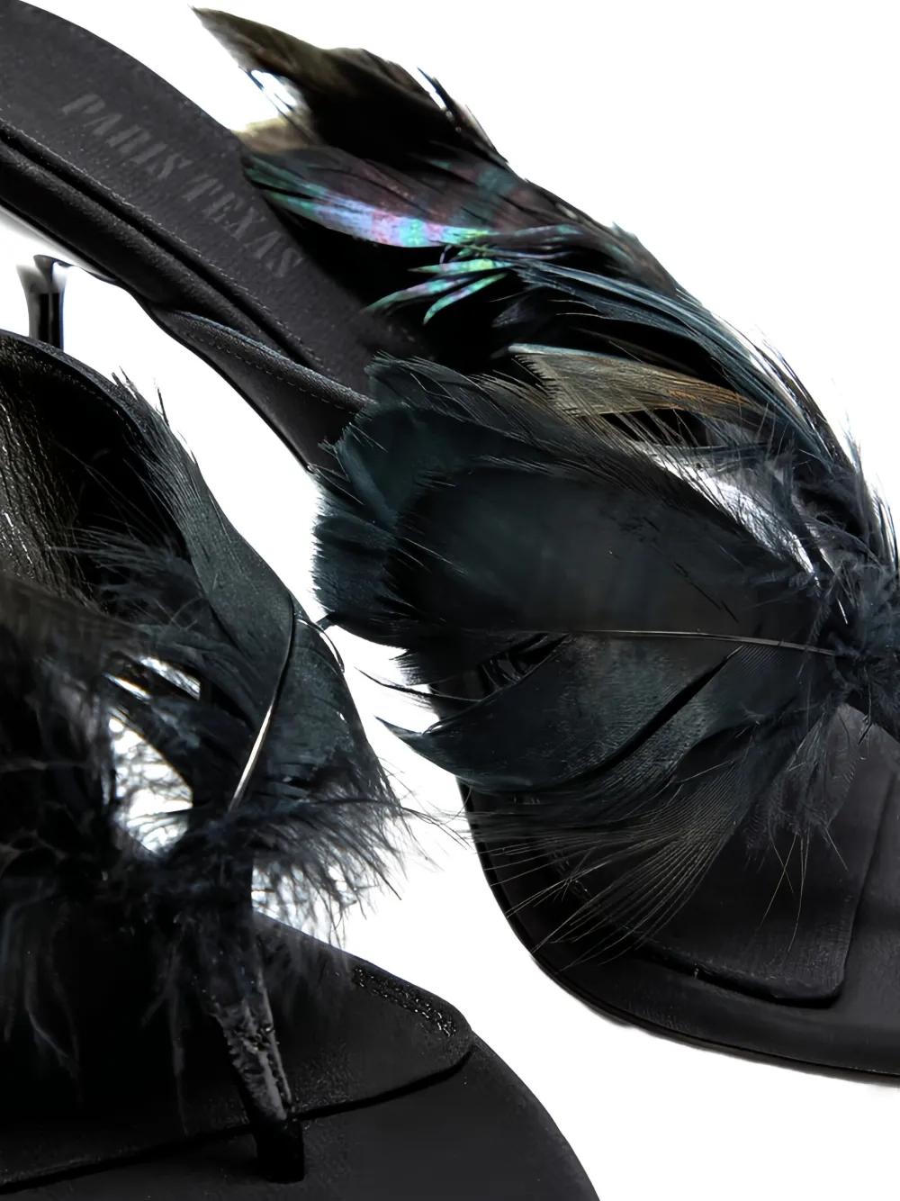 Paris Texas Lidia sandalen met veren Zwart