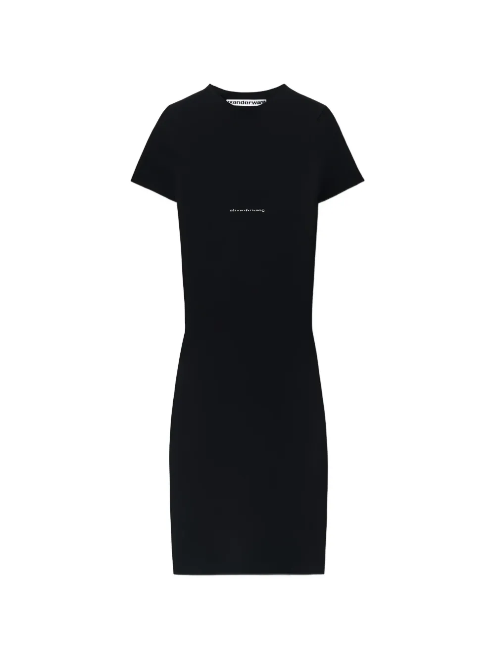 Alexander Wang logo-detail short-sleeve crewneck mini dress - Nero