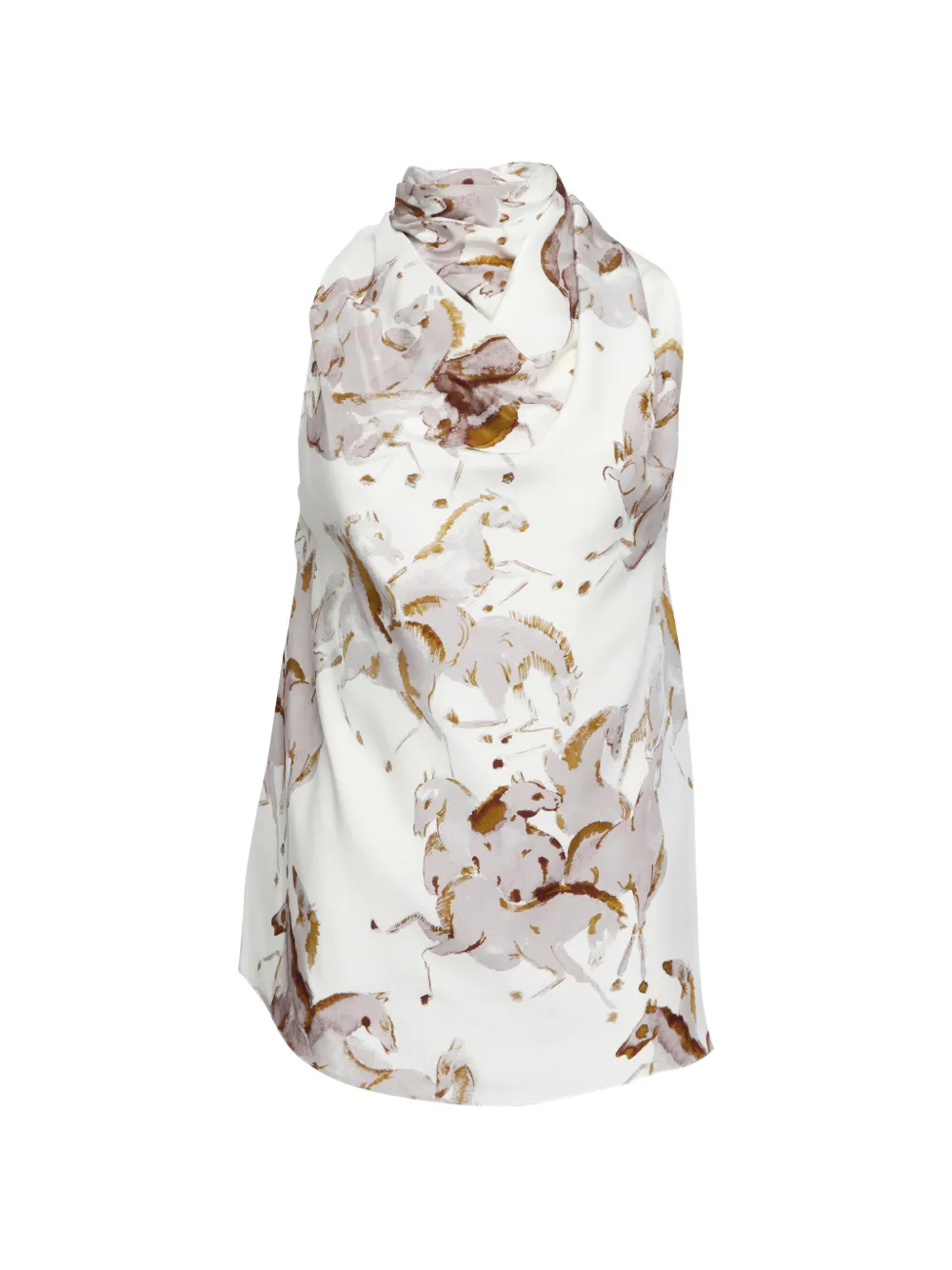 Altuzarra Sleary horse-print top - Bianco