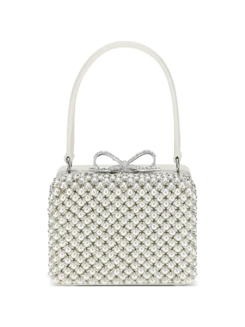Self-Portrait pearl embellished micro bag