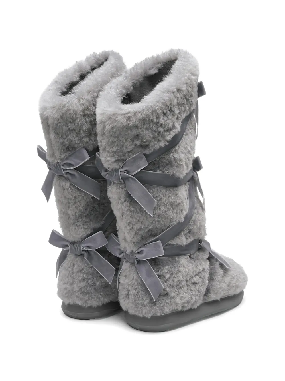  Rockfish X Susan Fang Bows Ribbon Boots - Grey 