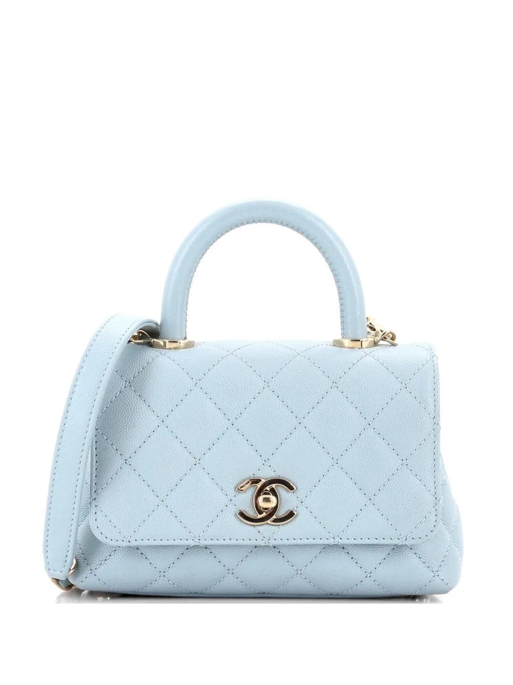 CHANEL Pre-Owned Coco Top Handle Bag Quilted Caviar Extra Mini shoulder bag - Blu
