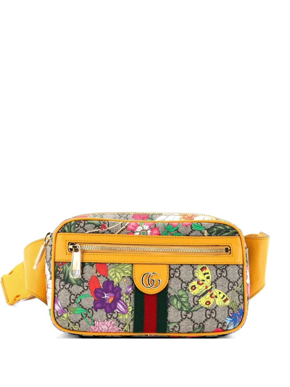Gucci Pre-Owned Ophidia Flora GG Coated Canvas Medium belt bag - Marrone