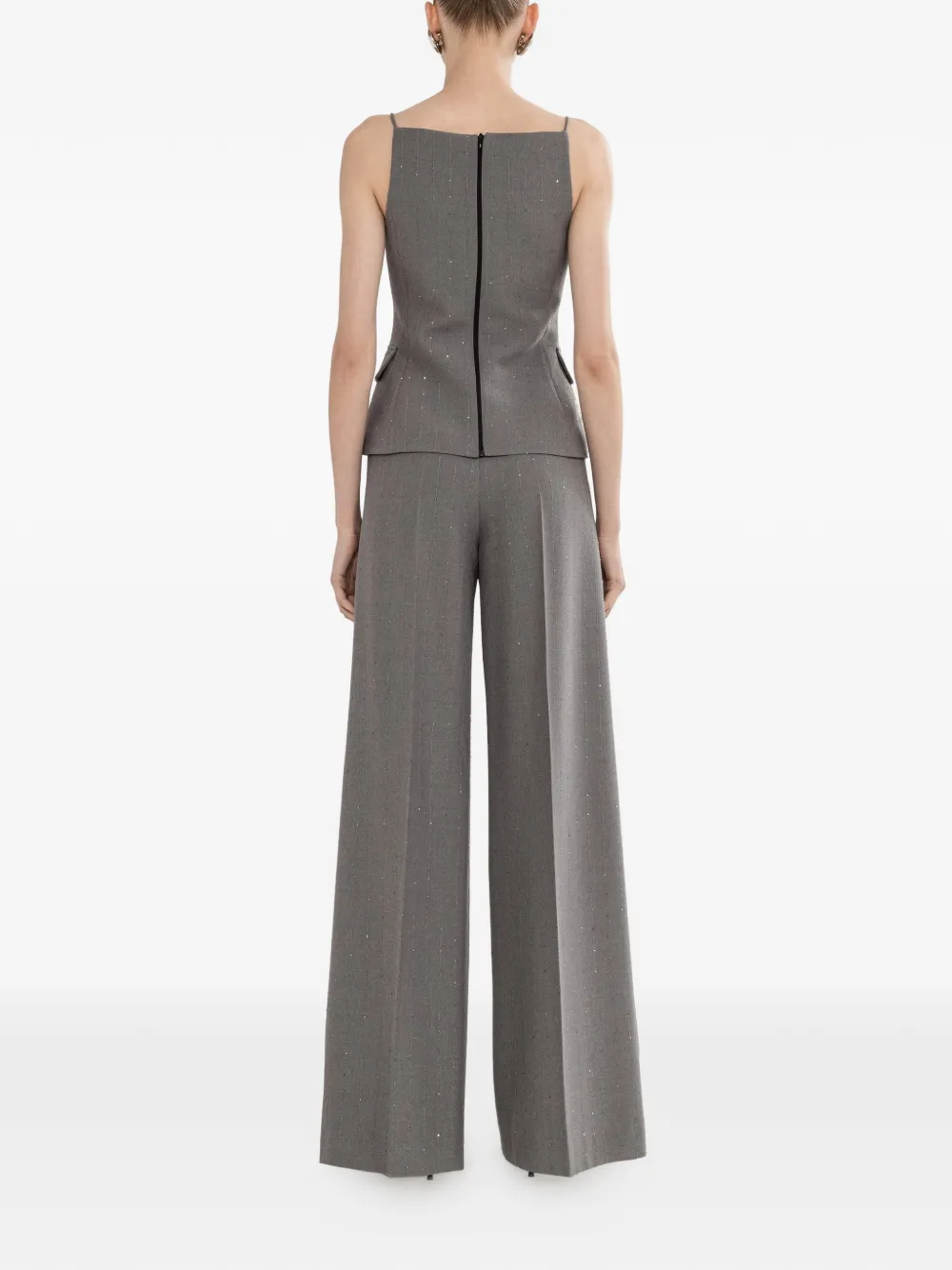  Nissa Sequined Button-fastening Top - Grey 