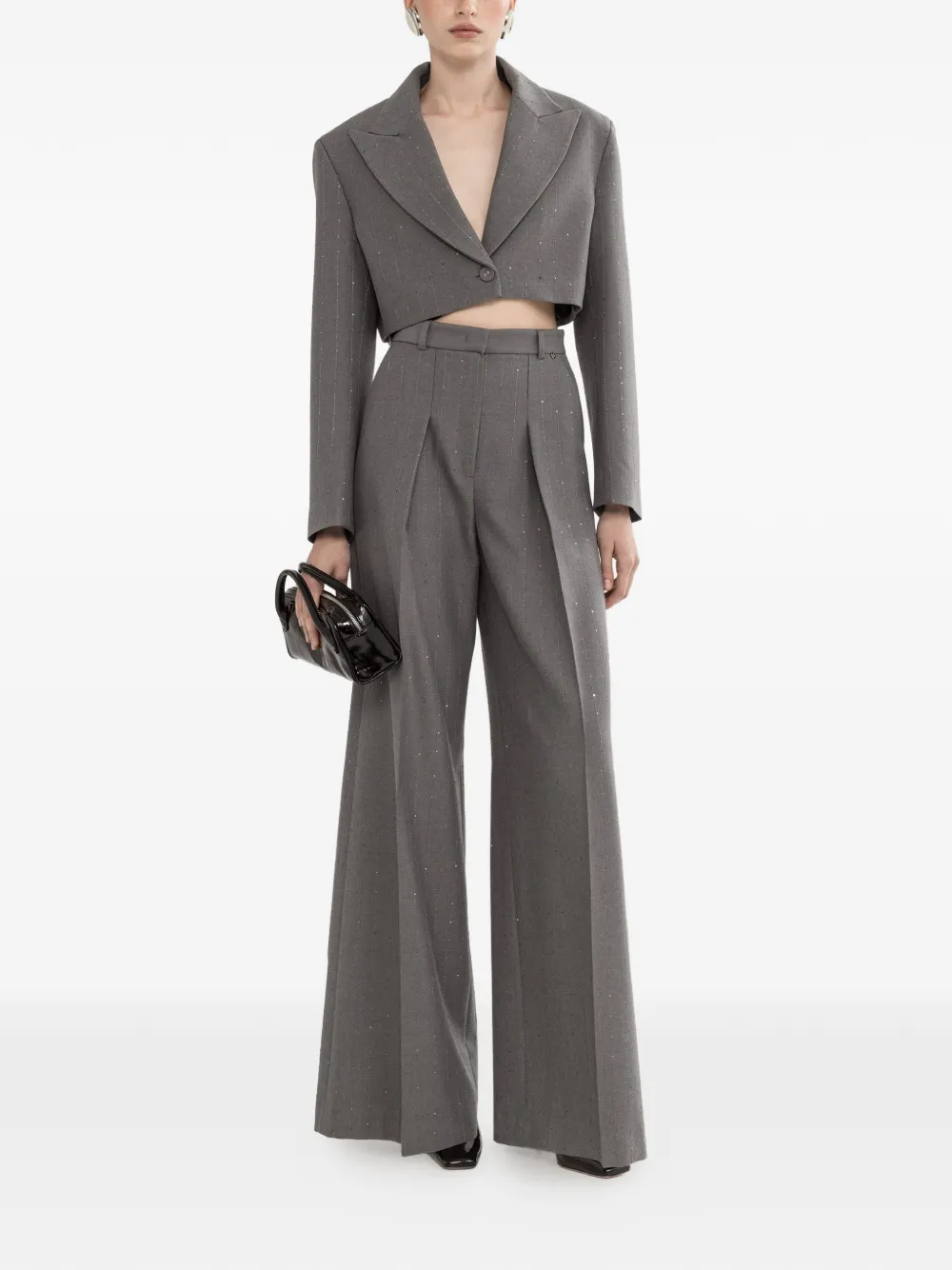 Sequined Wide-Leg Trousers