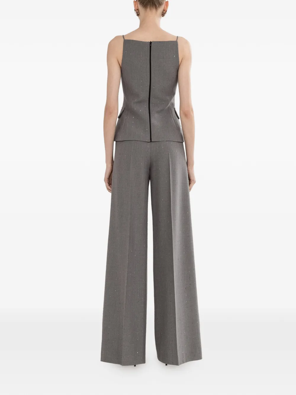 Sequined Wide-Leg Trousers