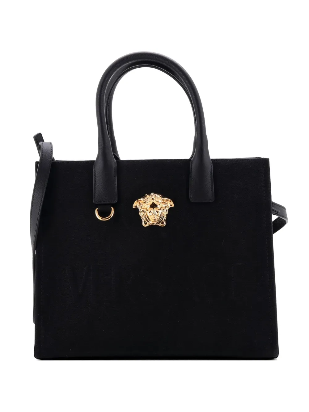 Versace Pre-Owned La Medusa Tote Embossed Canvas Small shoulder bag - Nero