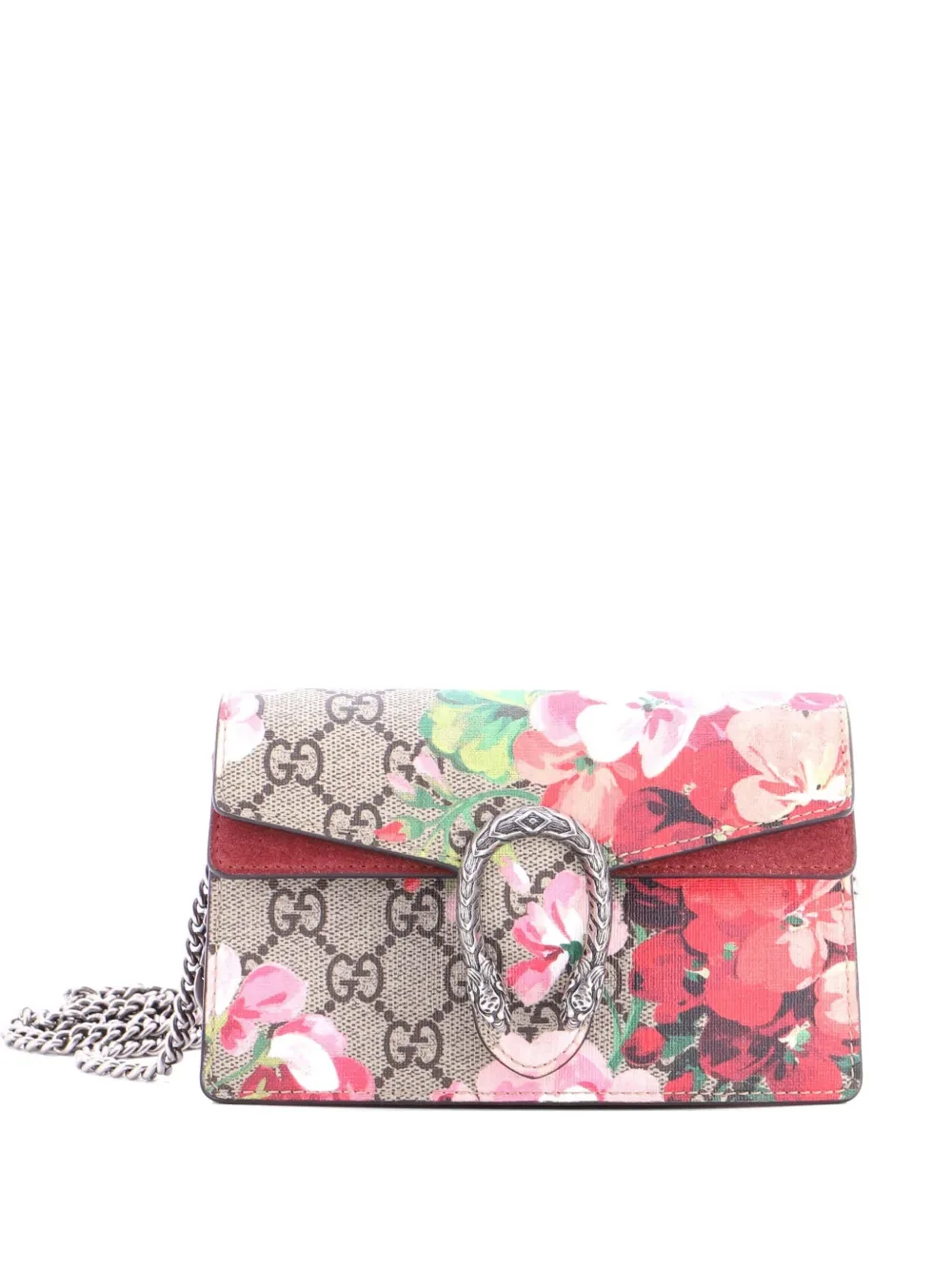 Gucci Pre-Owned Dionysus Bag Blooms Print GG Coated Canvas Super Mini crossbody bag - Marrone