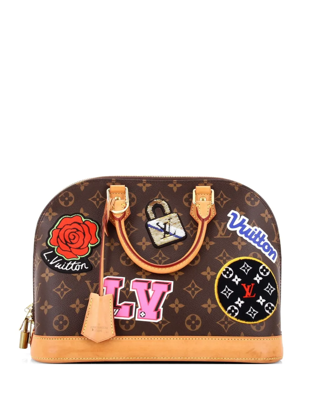 Louis Vuitton Pre-Owned Alma Handbag Limited Edition Patches Monogram Canvas PM satchel - Marrone