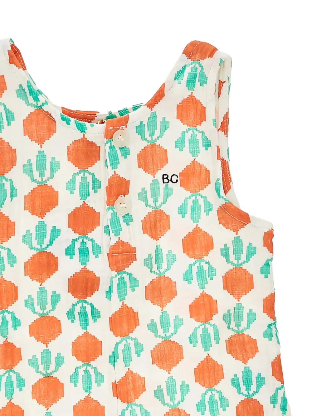 Bobo Choses Cool Radish romper met knopen en patroon Wit