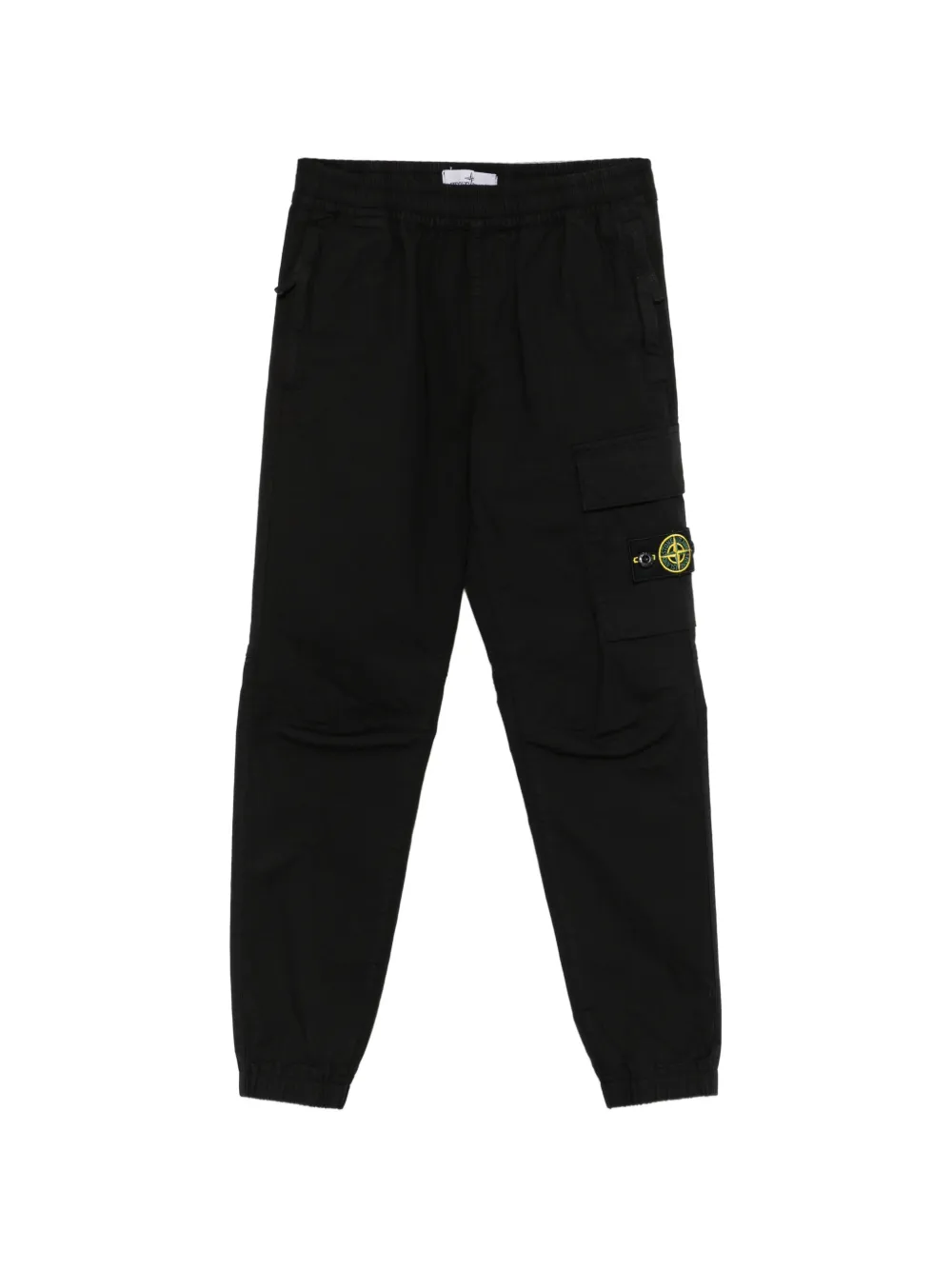 Stone Island Junior logo-patch tapered trousers - Black