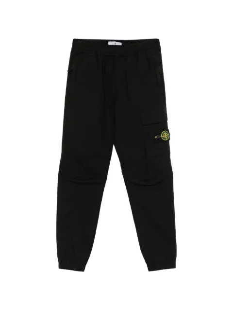 Stone Island Junior pantalones tapered con parche del logo