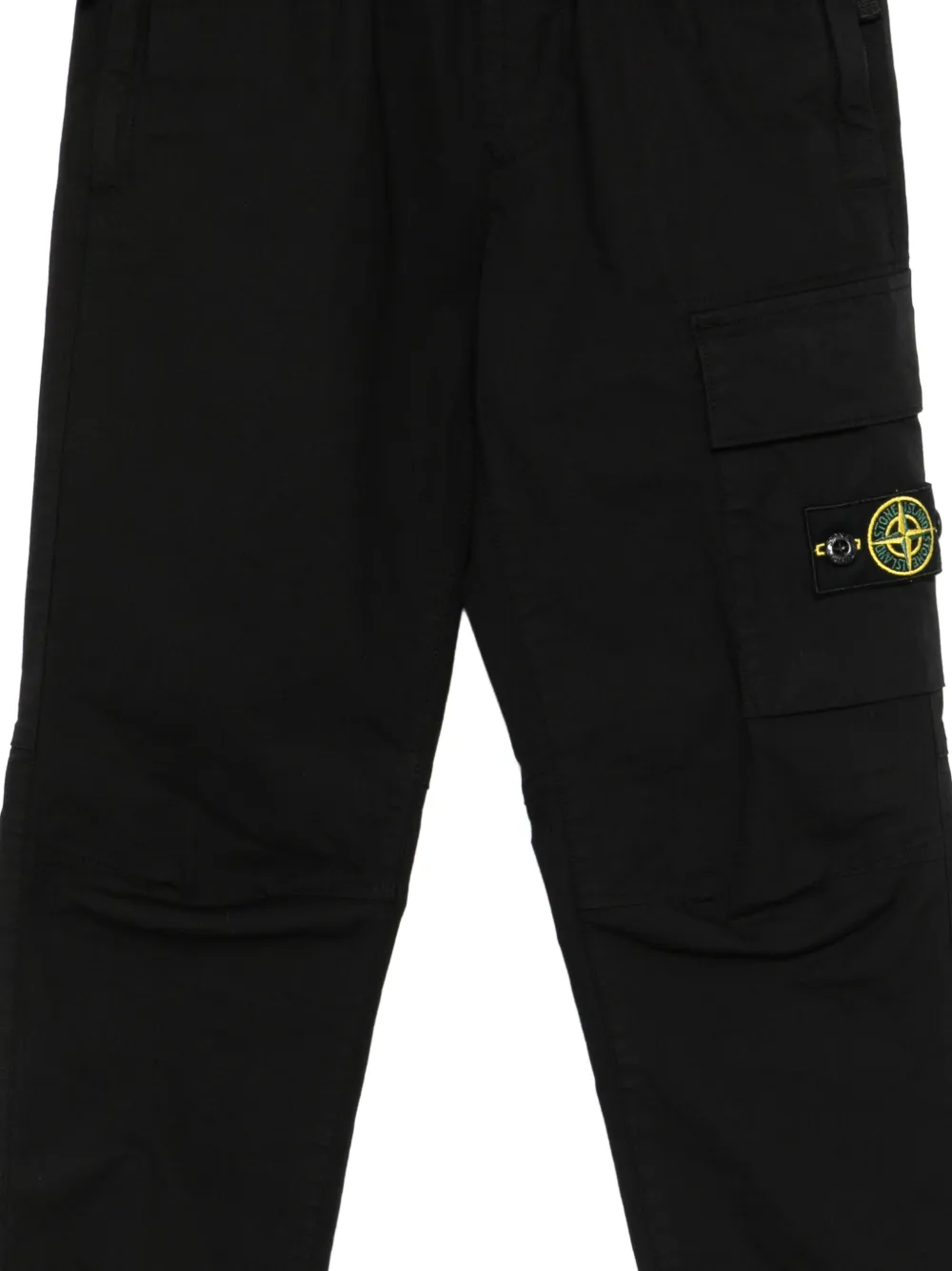  Stone Island Junior Logo-patch Tapered Trousers - Black 