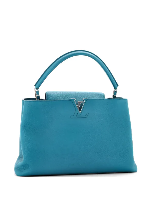 Louis Vuitton Pre-owned Capucines Bag Leather MM Satchel in Blue