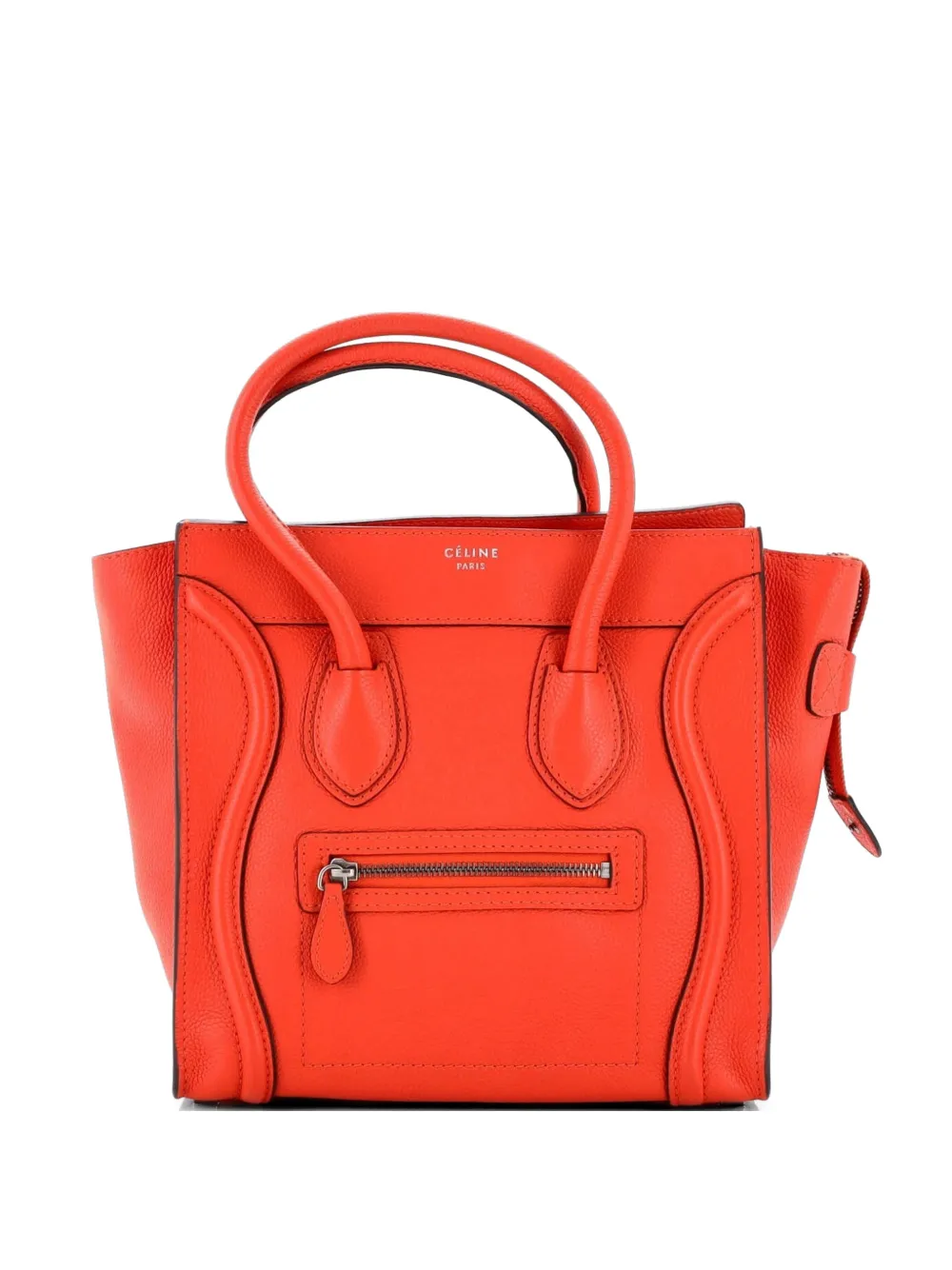 Celine Pre-Owned Luggage Bag Grainy Leather Micro tote bag - Arancione