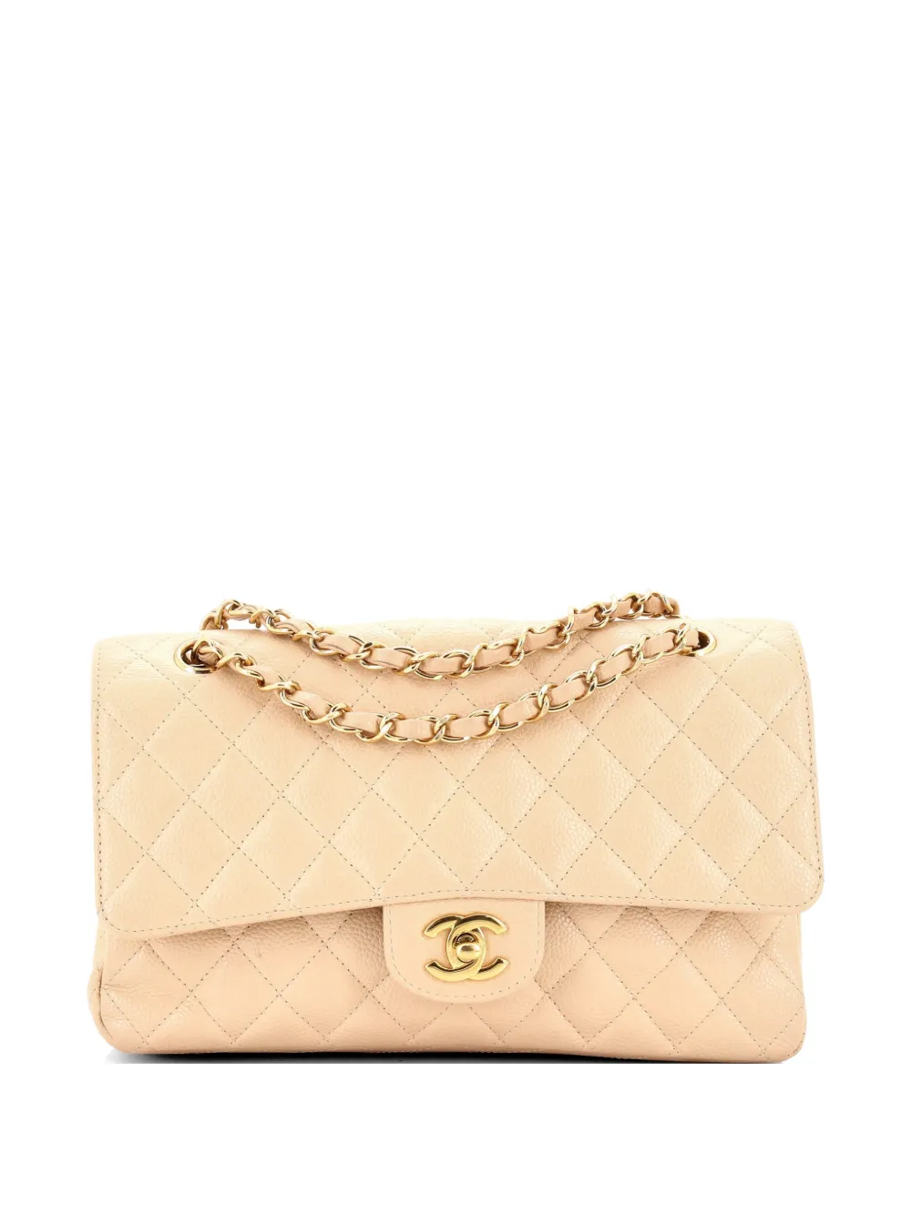 CHANEL Pre-Owned Classic Double Flap Bag Quilted Caviar Medium shoulder bag - Toni neutri