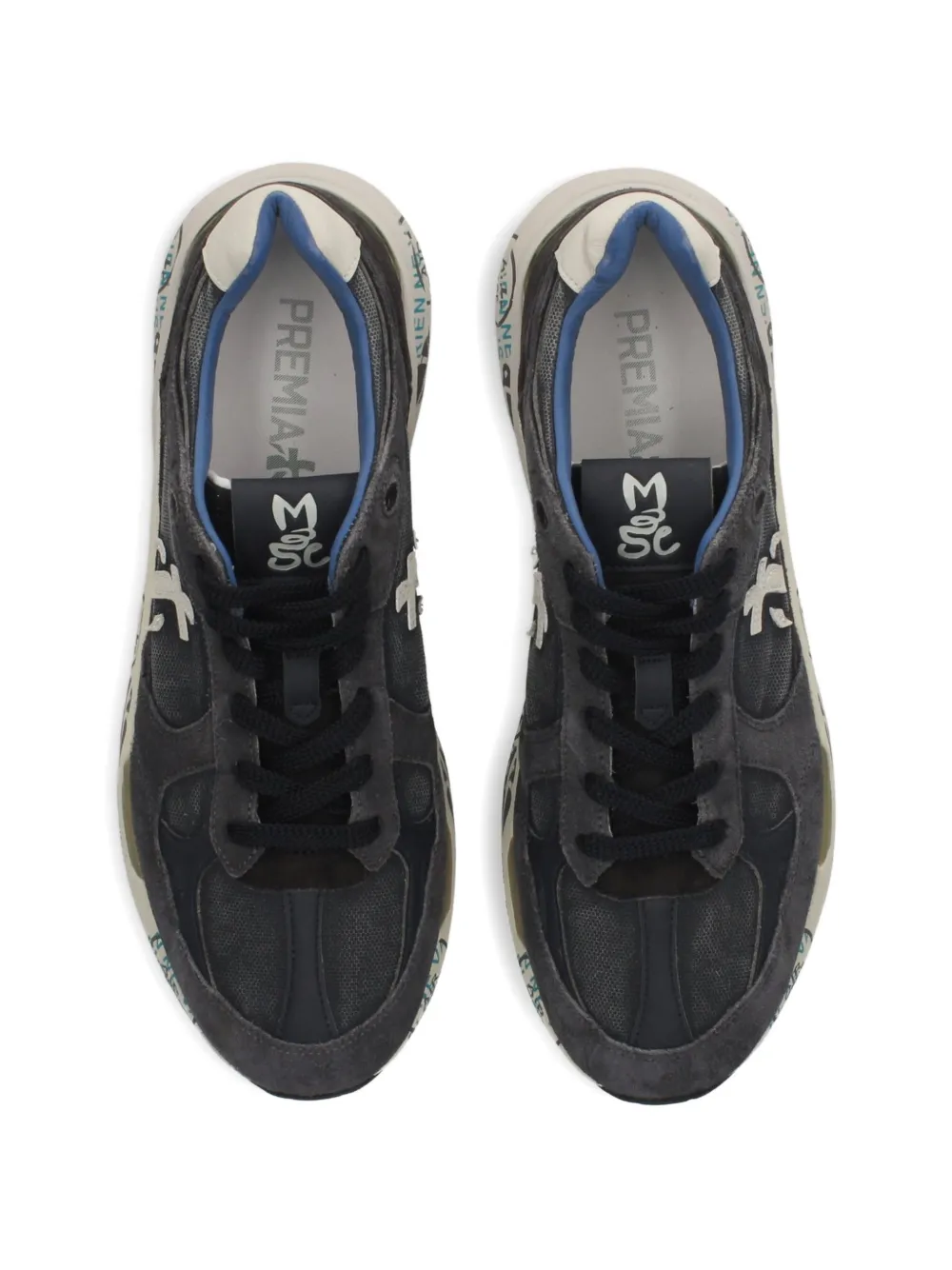 Premiata Mase 25 sneakers met suède vlak en logodetail Zwart