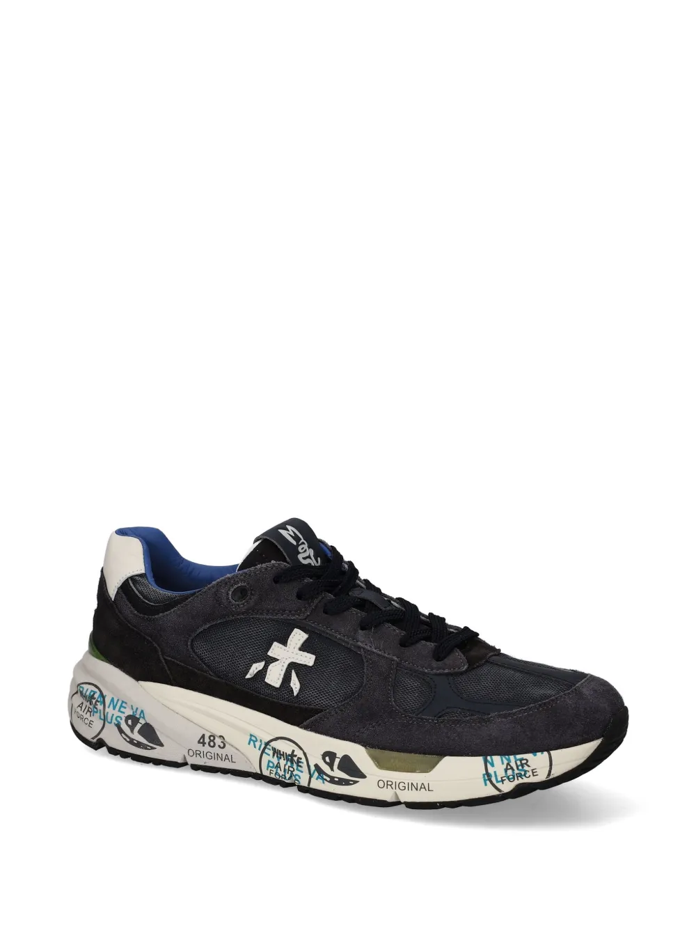 Premiata Mase 25 sneakers met suède vlak en logodetail Zwart