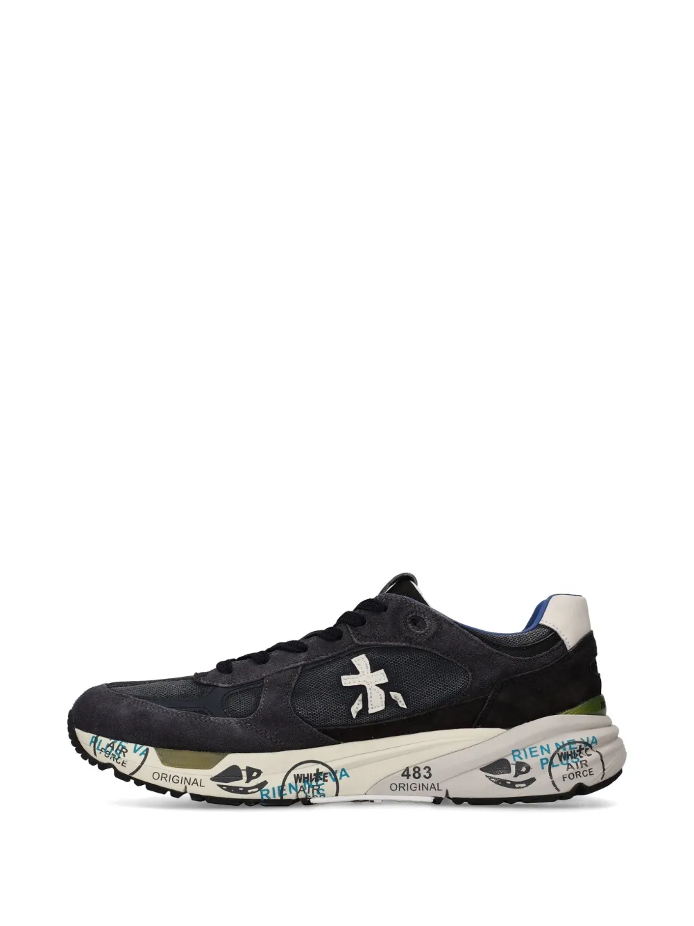 Premiata Mase 25 sneakers met suède vlak en logodetail Zwart