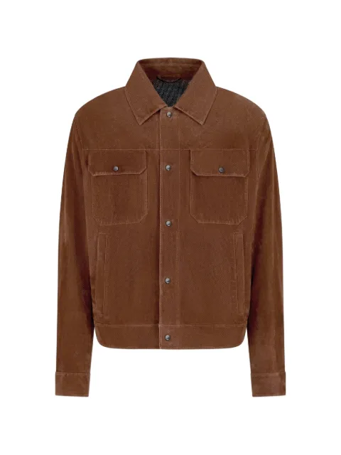 Emporio Armani Icon pocket-details suede jacket