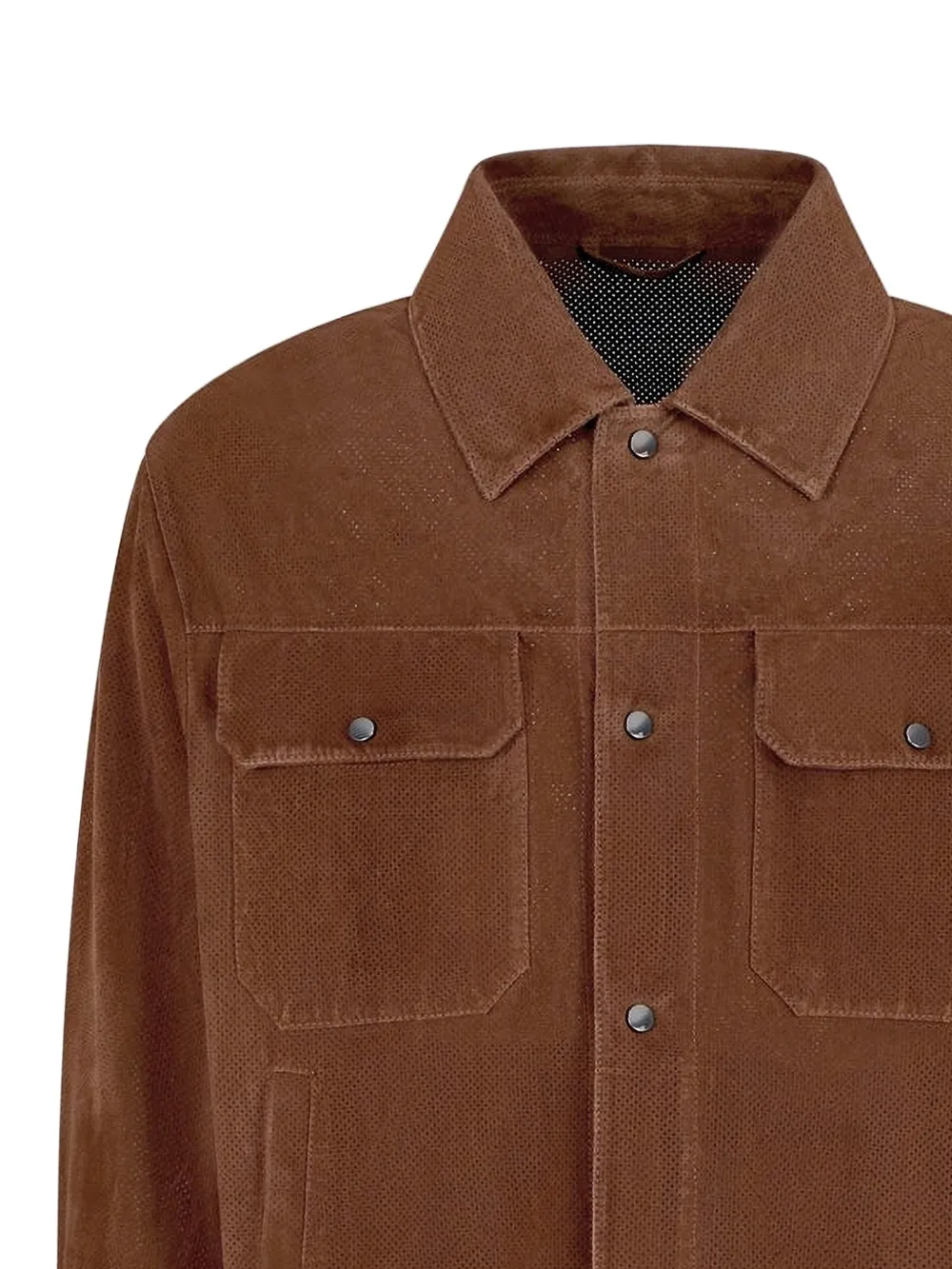 Emporio Armani Icon suède jack met zakdetail Bruin