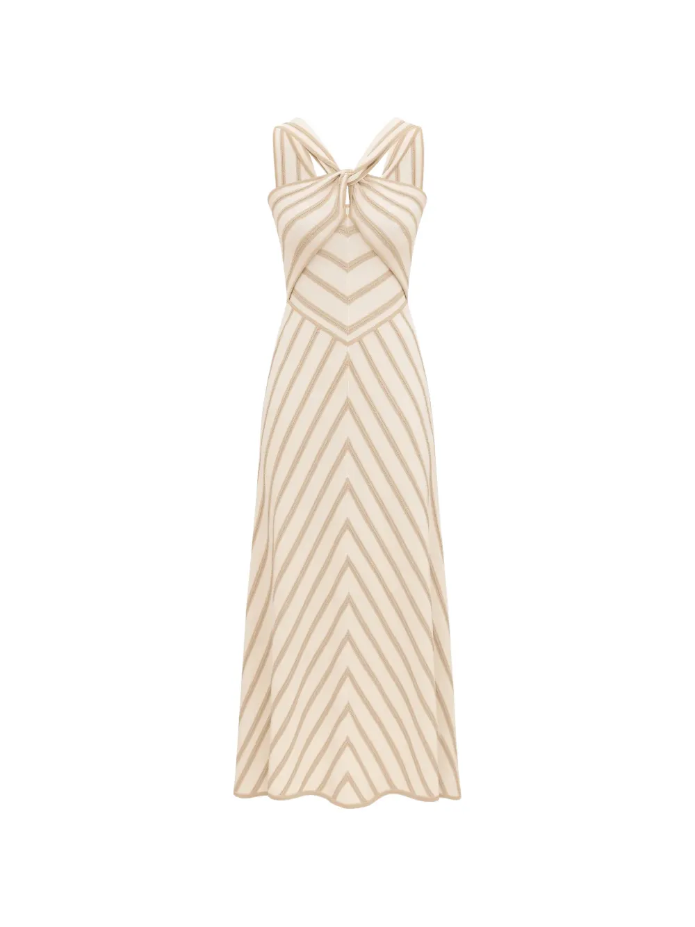 ZIMMERMANN striped knotted midi dress - Toni neutri