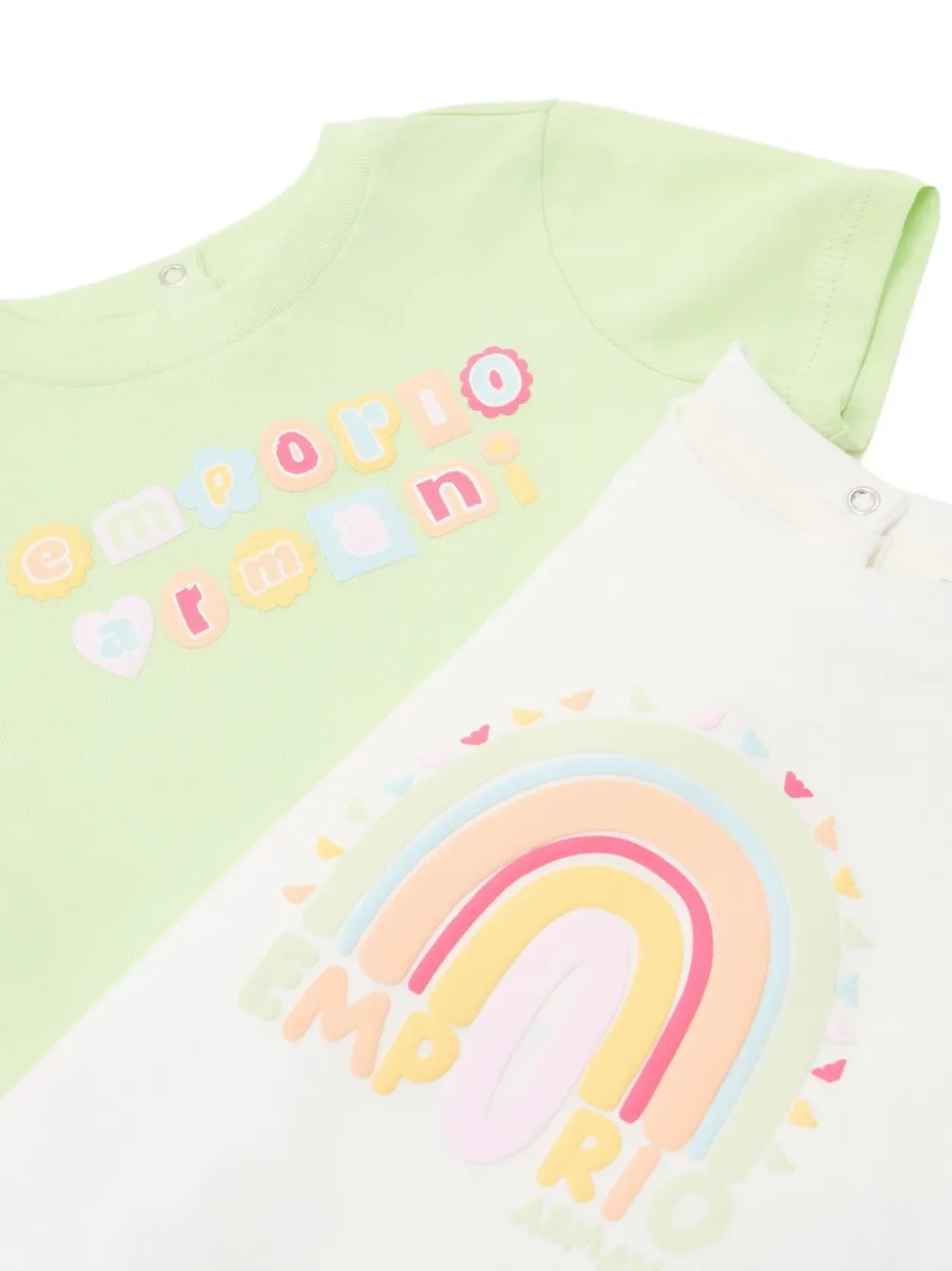  Emporio Armani Kids Graphic-prints Cotton T-shirts 2-pack - White 