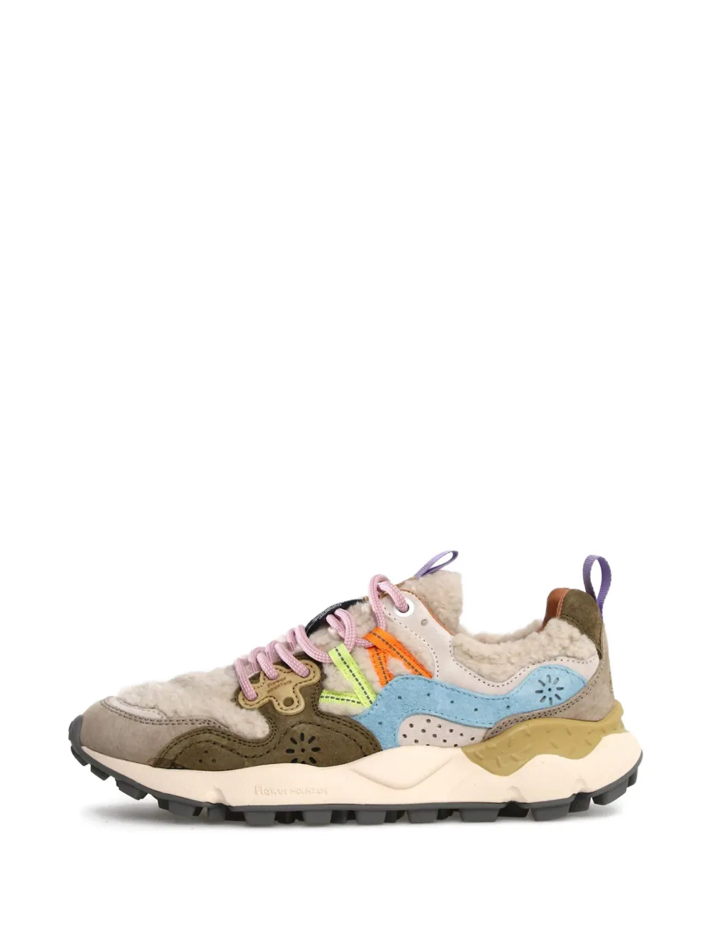 FLOWER MOUNTAIN KIDS Sneakers met lammy vlakken Beige