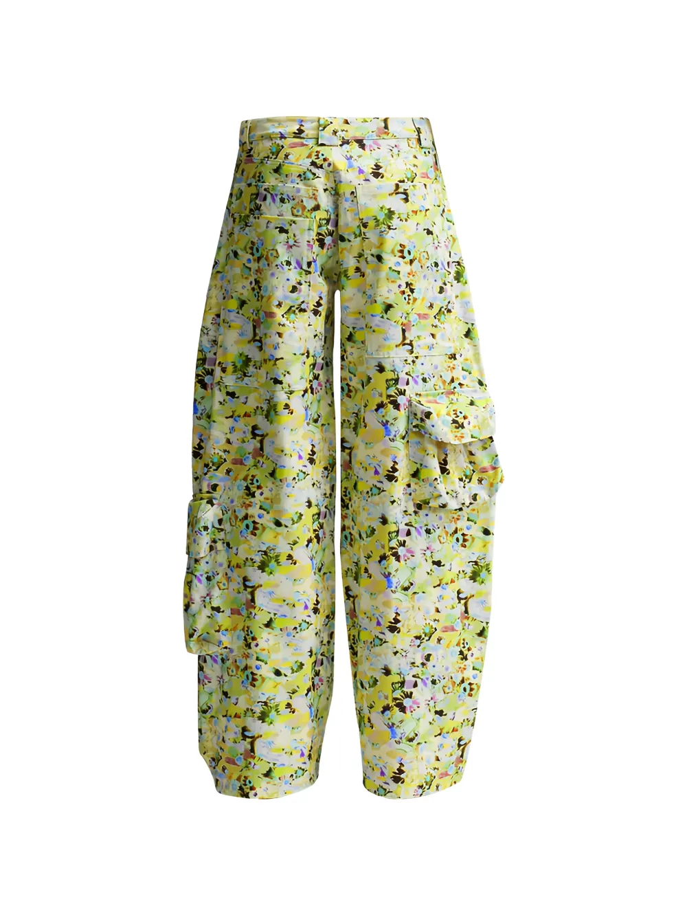 floral-print cargo jeans