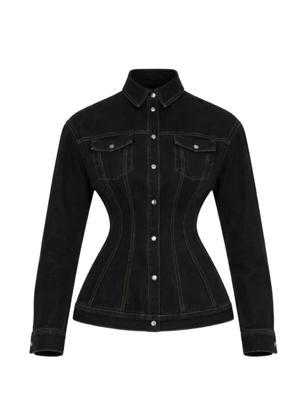 WARDROBE.NYC Buttoned Panelled Jacket in Black