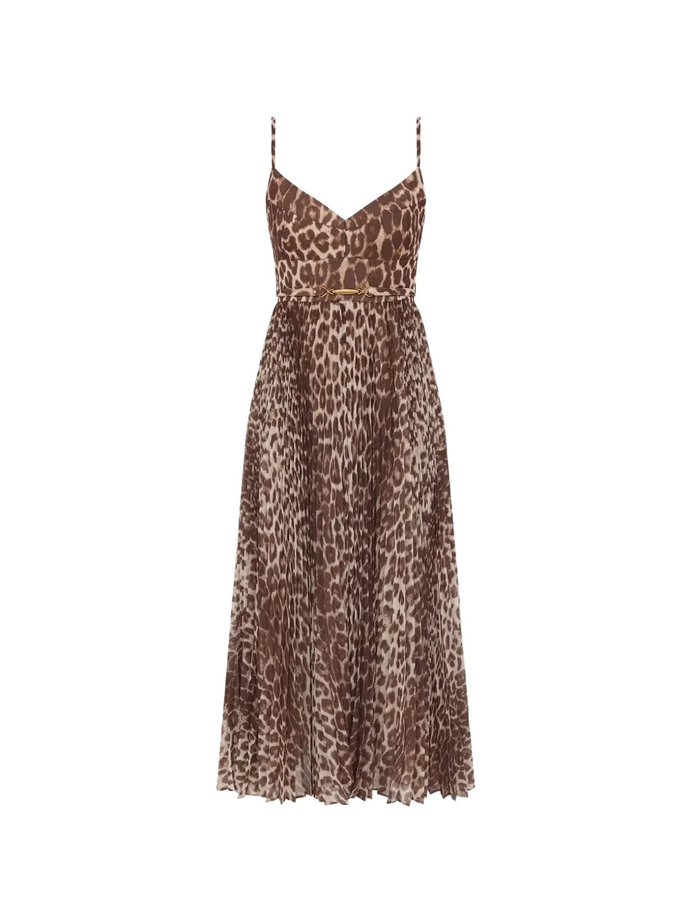 ZIMMERMANN Sunray pleated midi dress - Marrone