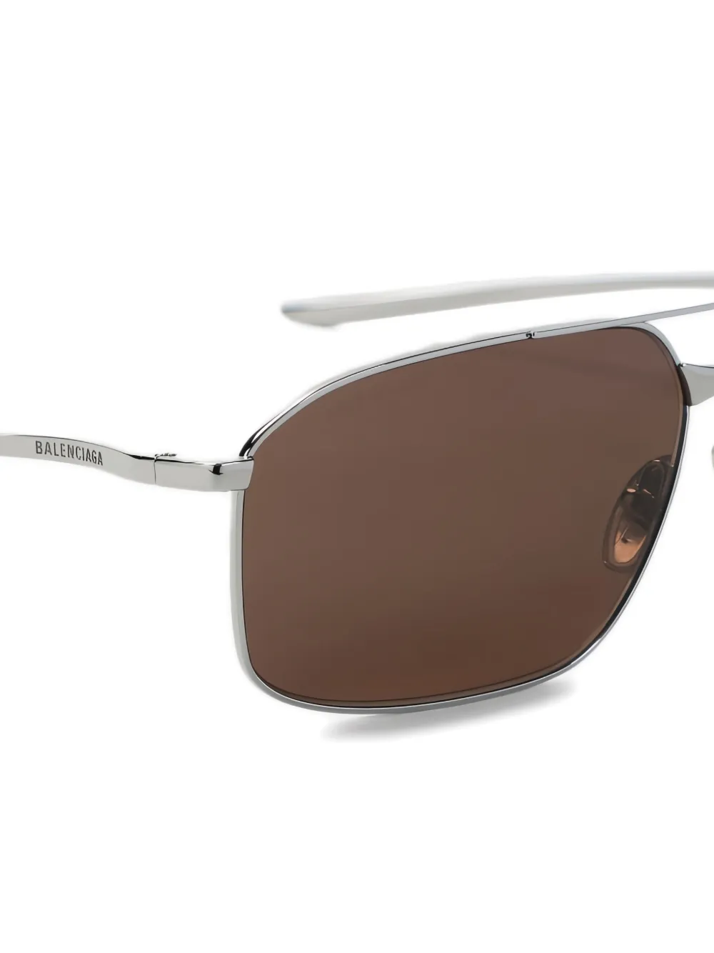 Balenciaga Zonnebril met rechthoekig montuur Zilver