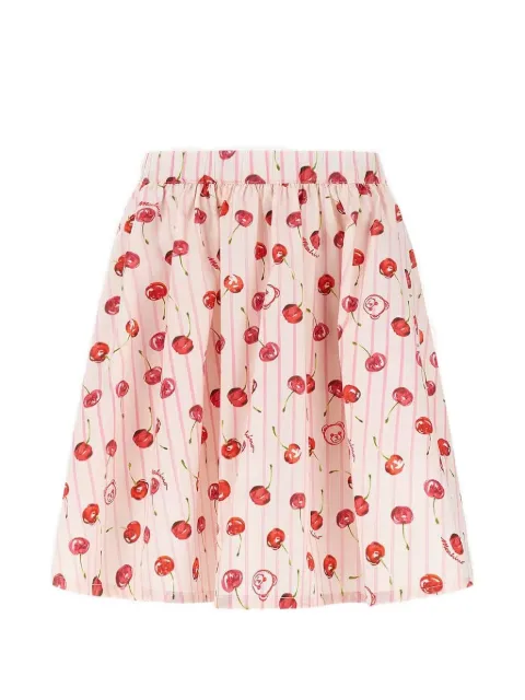 Moschino Kids striped cherry-print skirt