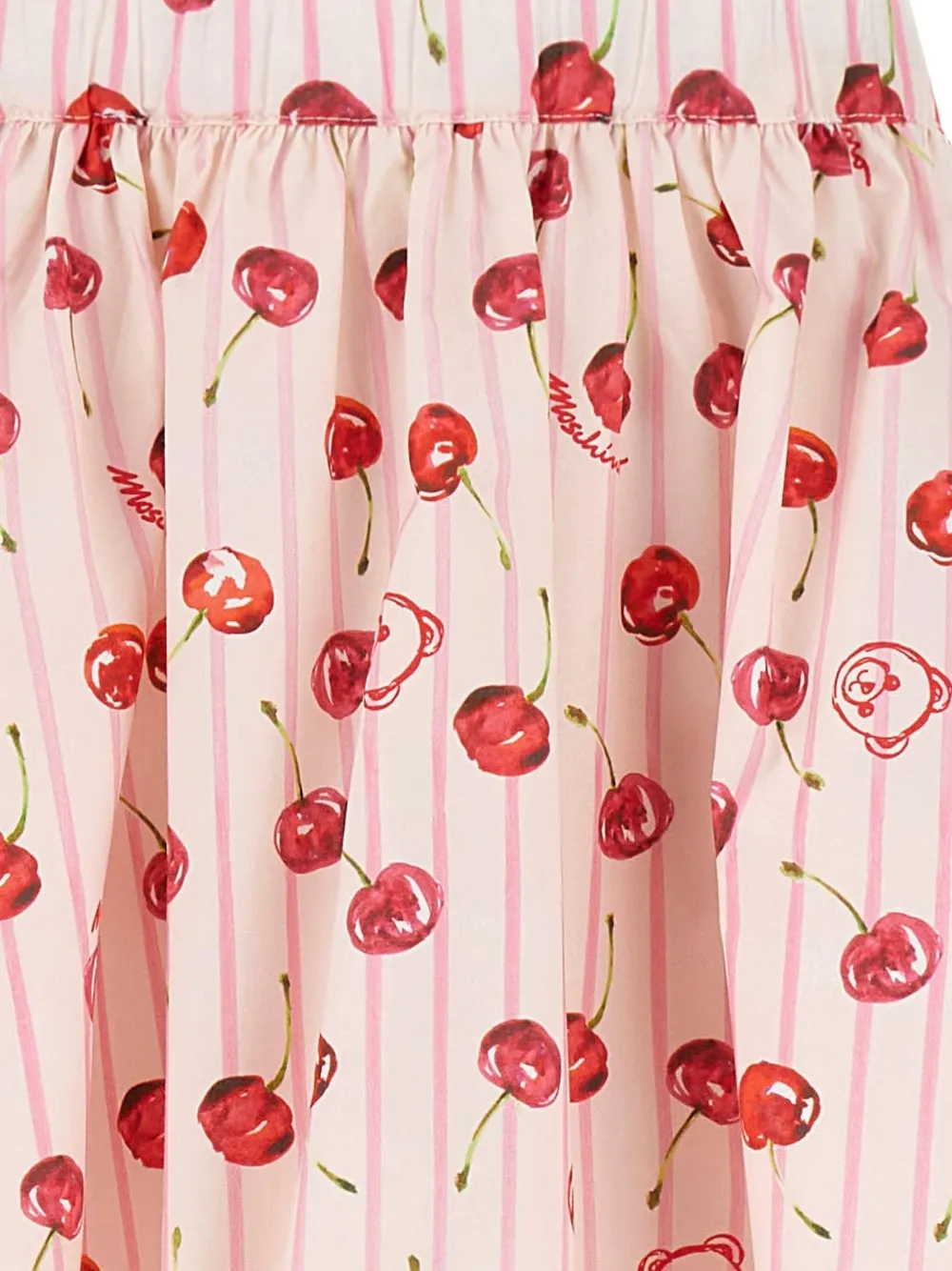 Striped Cherry-Print Skirt