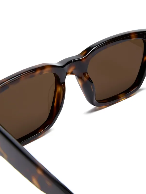 AMI Paris square-frame Logo Sunglasses | Brown | FARFETCH ID