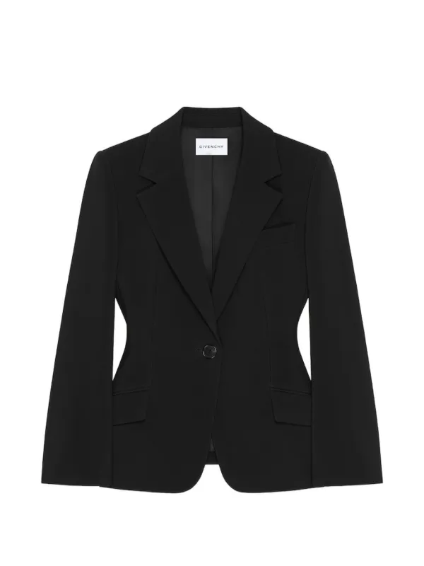 Givenchy Single-breasted Jacket in Crepe Cady in Black