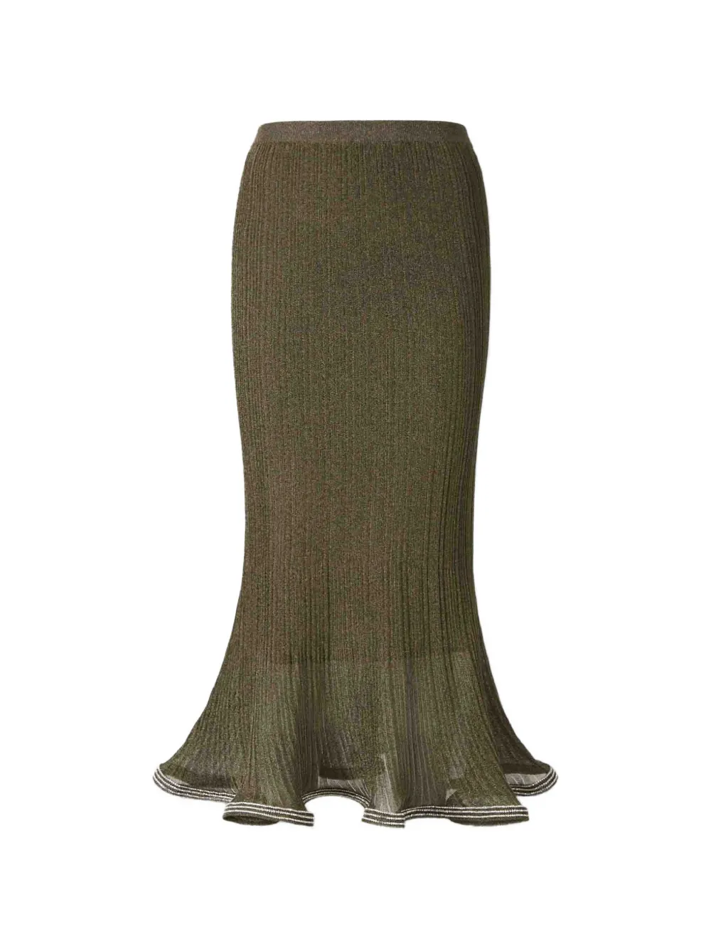 Simkhai Brighton embellished ribbed midi skirt - Verde