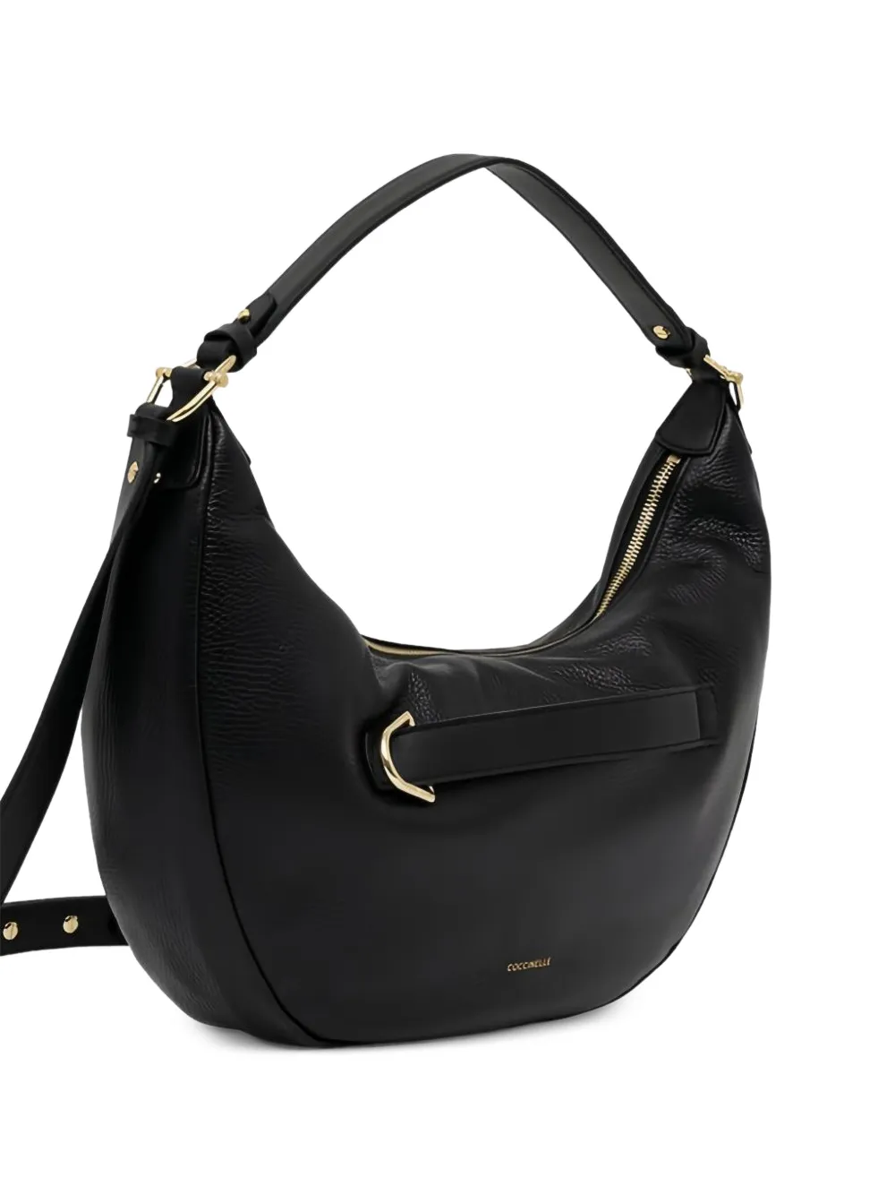 Coccinelle medium Paki logo-detail leather bag Zwart