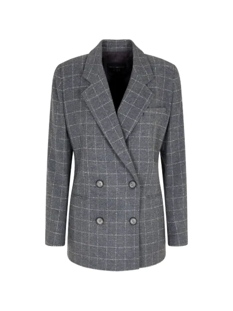 Emporio Armani Icon checked double-breasted blazer