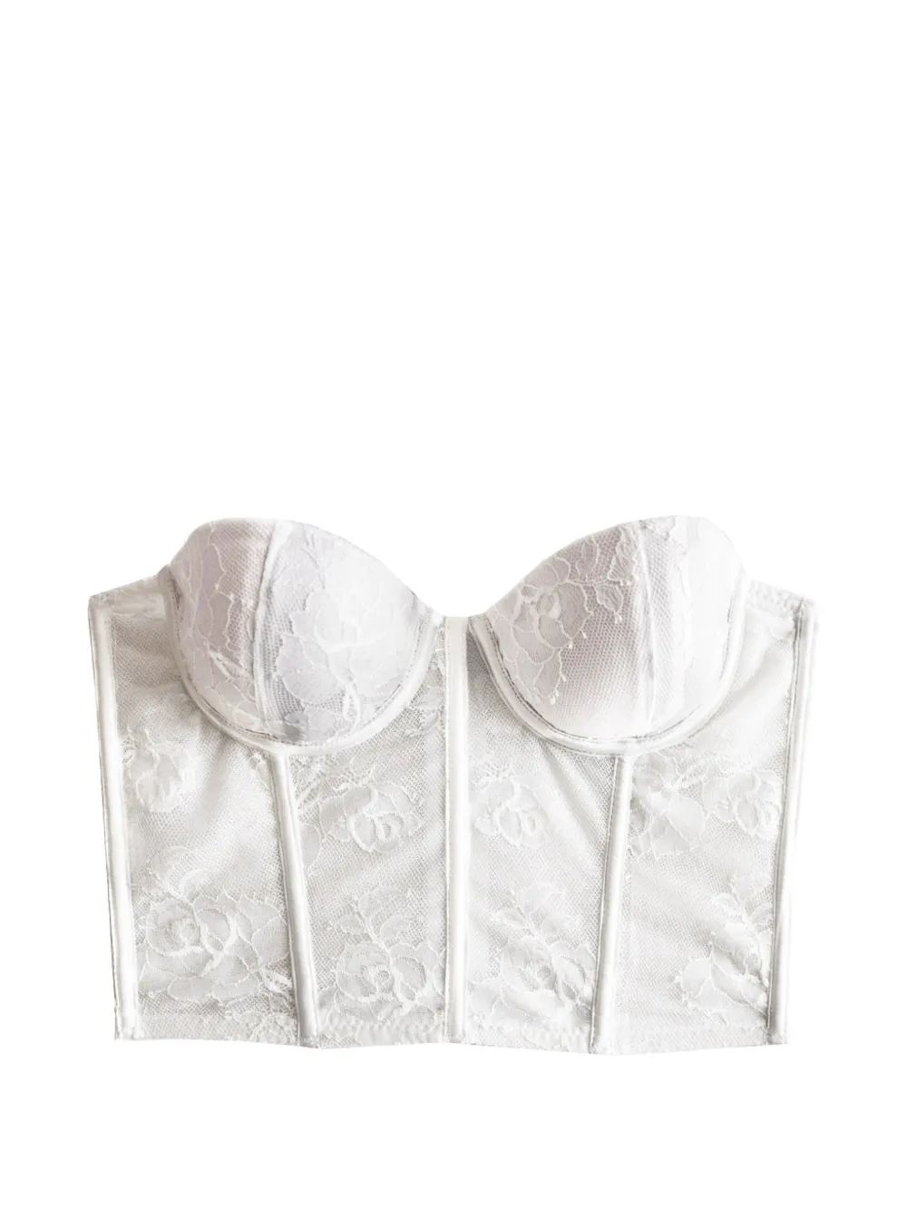 Fleur Du Mal Bouquet Lace Bustier top - Bianco