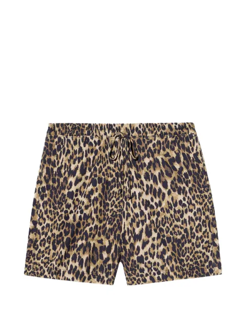 Nili Lotan drawstring leopard-print shorts