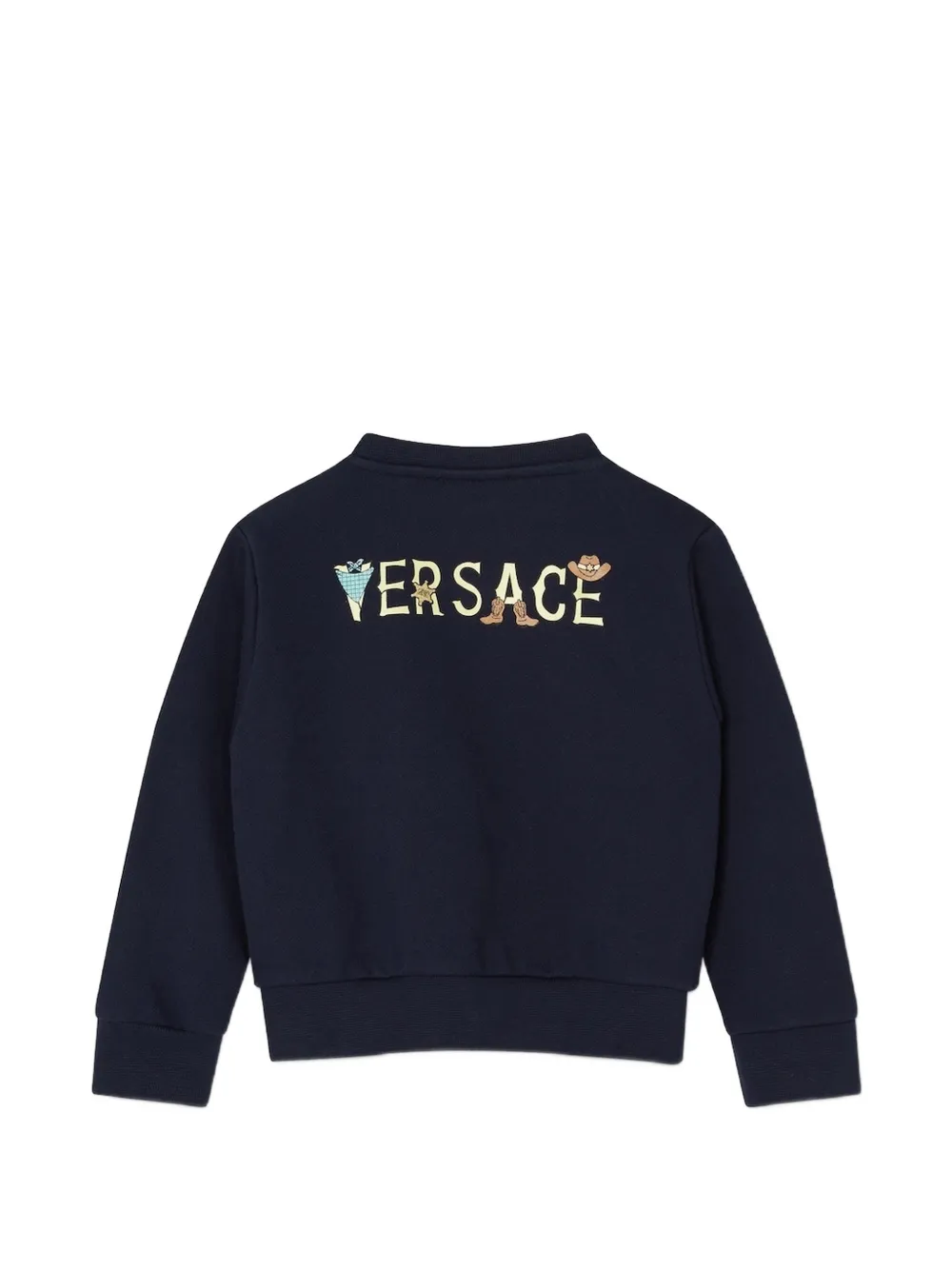 Versace Kids Sweater met borduurwerk Blauw