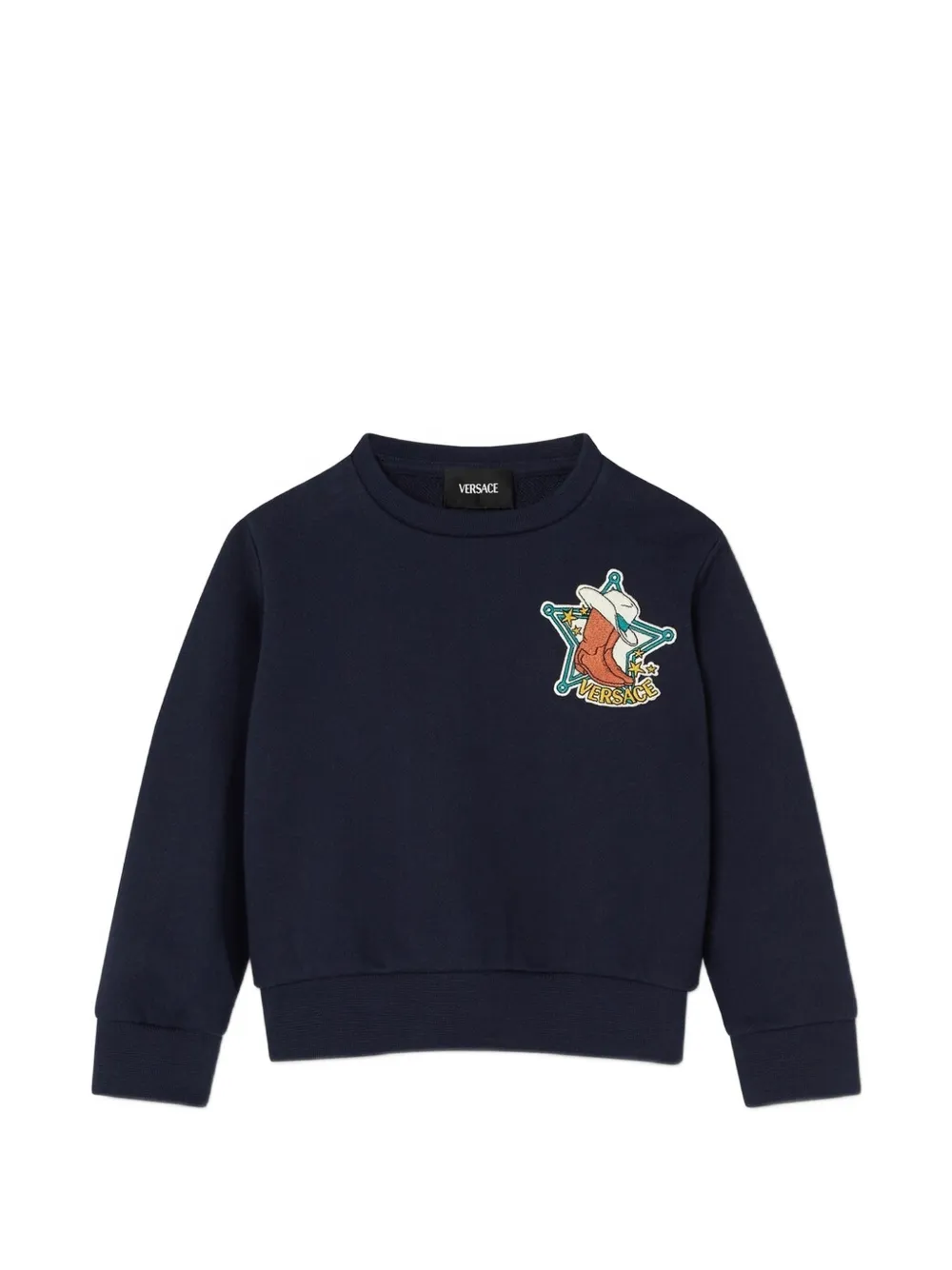 Versace Kids embroidered sweatshirt - Blu