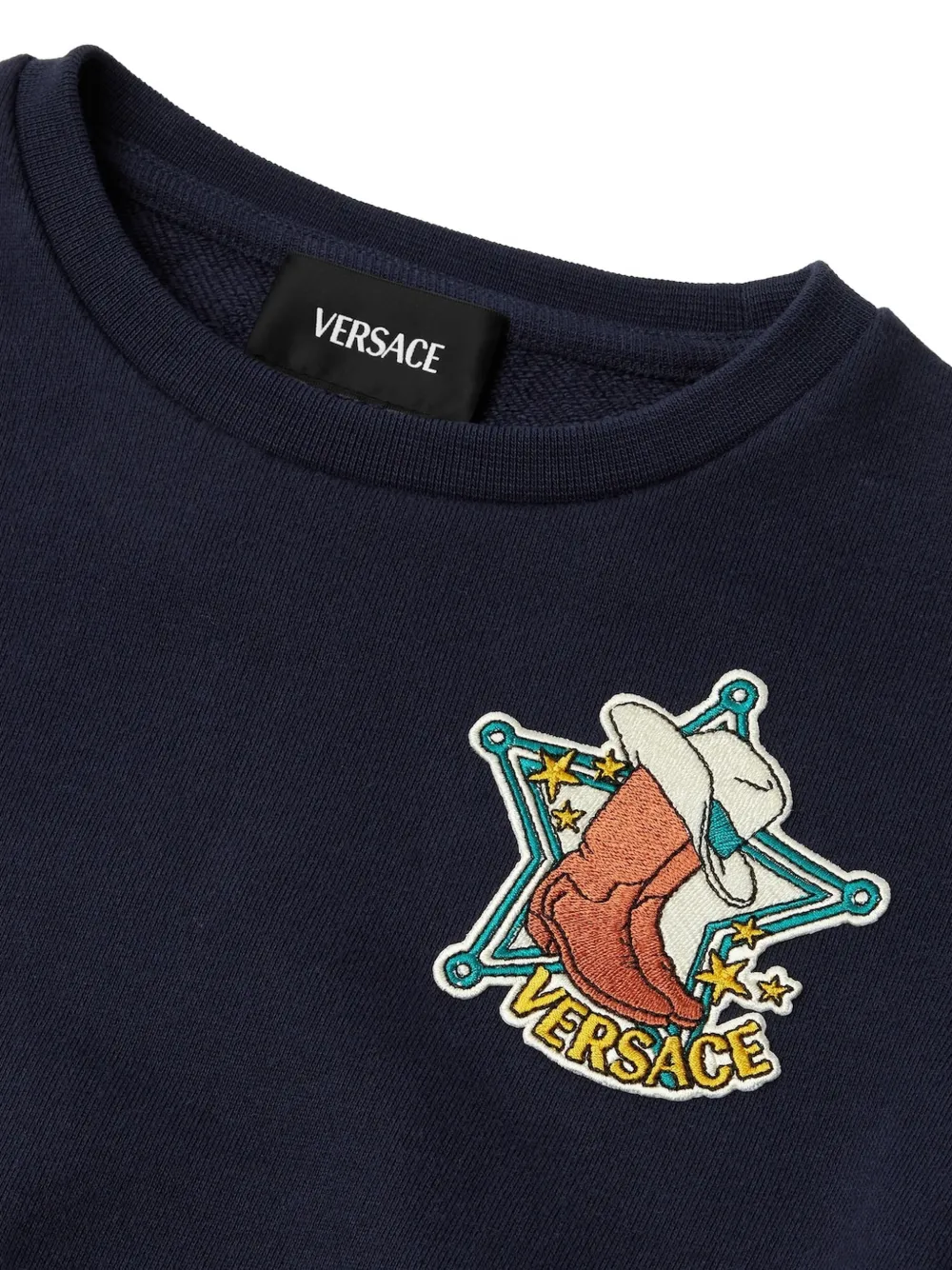 Versace Kids Sweater met borduurwerk Blauw