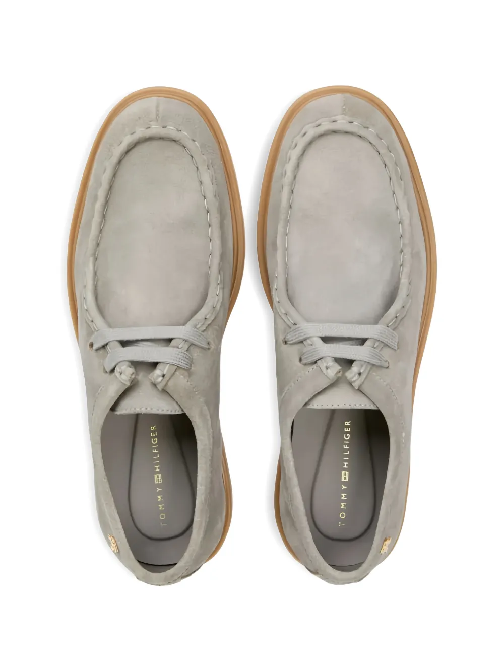 Tommy Hilfiger Platte veterschoenen met logo Grijs